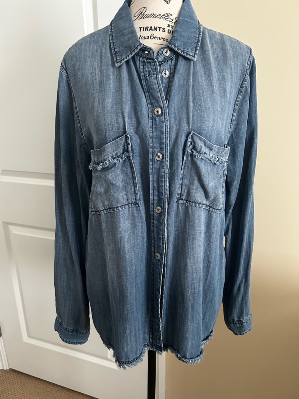 Melissa Nepton Light Wash Denim Button-Up Shirt